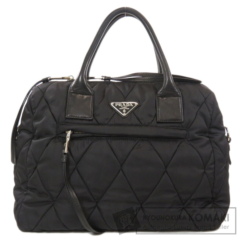 Prada Tessuto Bomber Quilted Convertible Tote Black